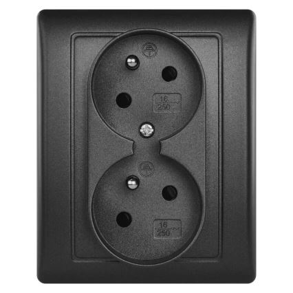 Double home presa 250V/16A antracite
