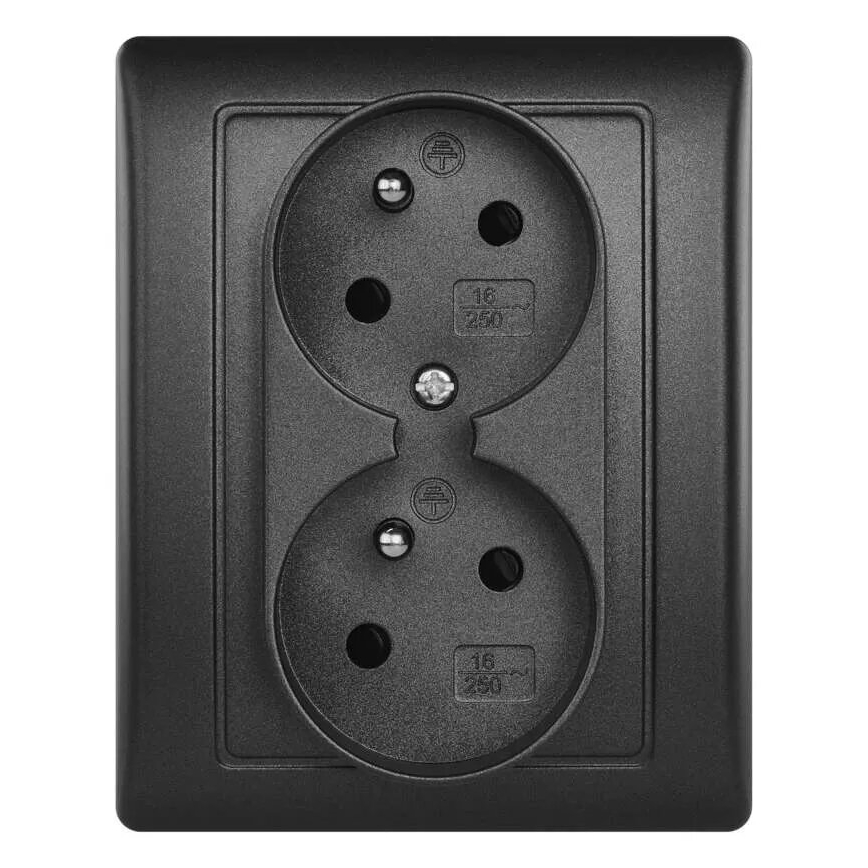 Double home presa 250V/16A antracite