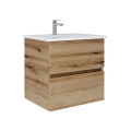 Dřevojas - Mobile bagno con lavabo BANO 60x47 cm rovere/bianco