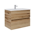Dřevojas - Mobile bagno con lavabo BANO 78x47 cm rovere/bianco
