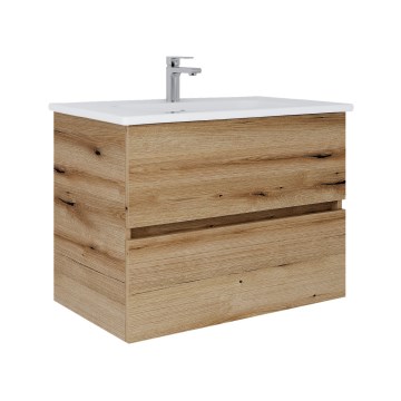 Dřevojas - Mobile bagno con lavabo BANO 78x47 cm rovere/bianco