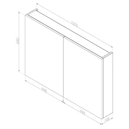 Dřevojas - Mobile bagno con specchio NEXI 100x68 cm rovere scuro