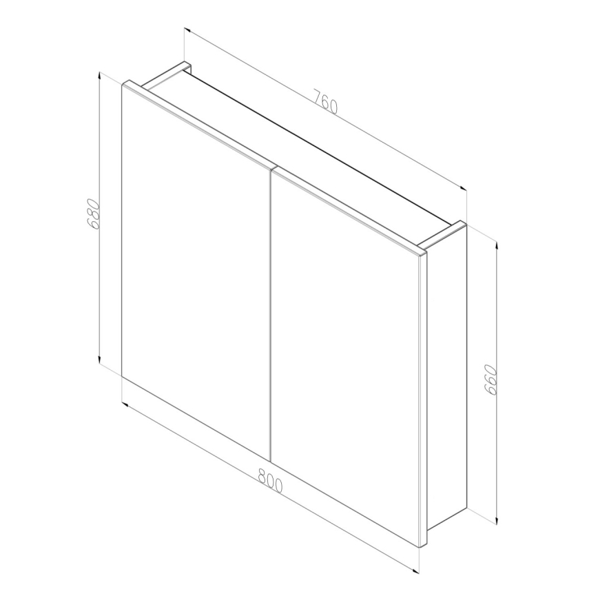 Dřevojas - Mobile bagno con specchio NEXI 80x68 cm bianco