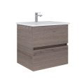 Dřevojas - Mobile da bagno BANO con lavabo 60x47 cm rovere scuro/bianco