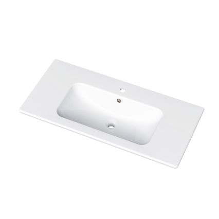 Dřevojas - Mobile da bagno con lavabo BANO 100x47 cm rovere scuro/bianco