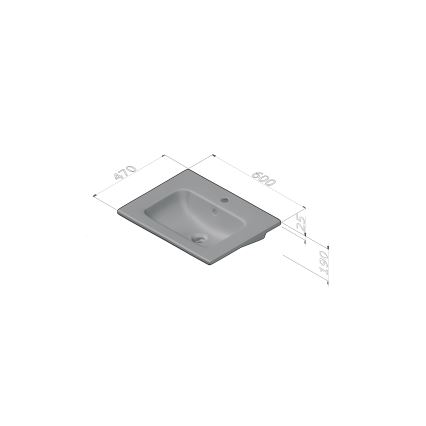 Dřevojas - Mobile da bagno con lavabo BANO 60x47 cm bianco