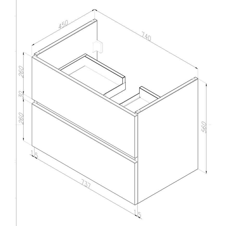 Dřevojas - Mobile da bagno con lavabo BANO 78x47 cm bianco