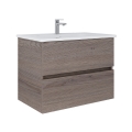 Dřevojas - Mobile da bagno con lavabo BANO 78x47 cm rovere scuro/bianco