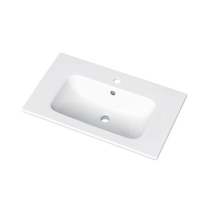 Dřevojas - Mobile da bagno con lavabo BANO 78x47 cm rovere scuro/bianco