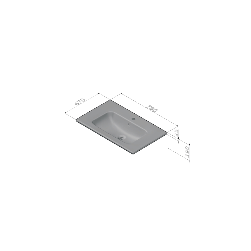 Dřevojas - Mobile da bagno con lavabo BANO 78x47 cm rovere scuro/bianco