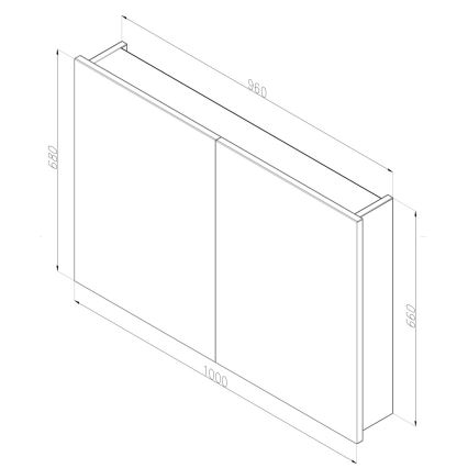 Dřevojas - Mobile da bagno con specchio NEXI 100x68 cm bianco