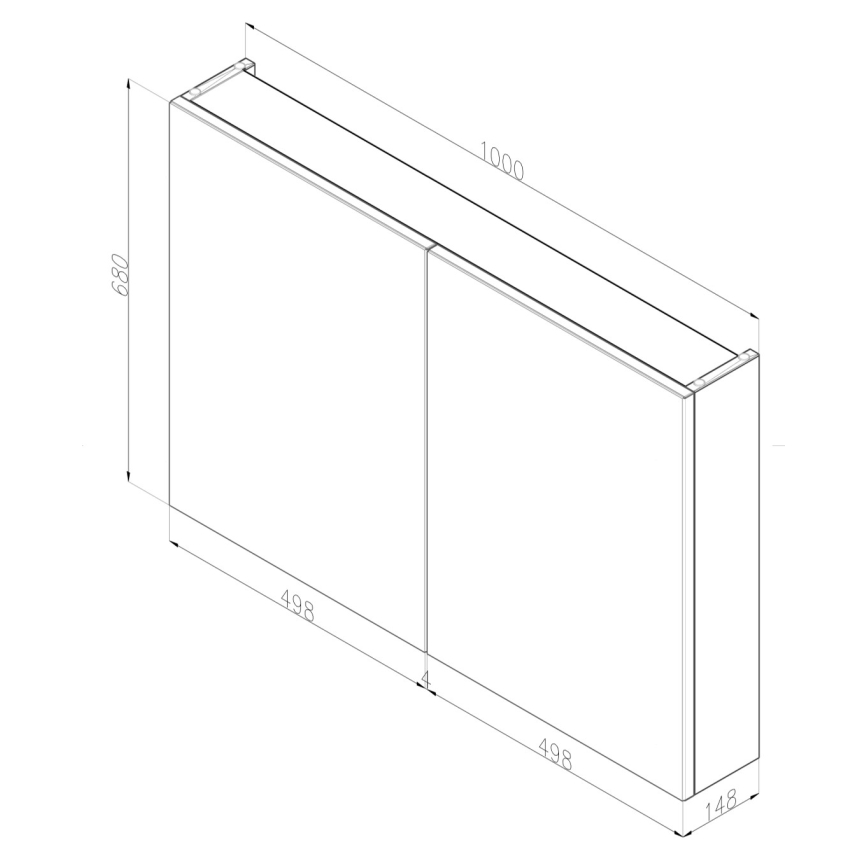 Dřevojas - Mobile da bagno con specchio NEXI 100x68 cm rovere