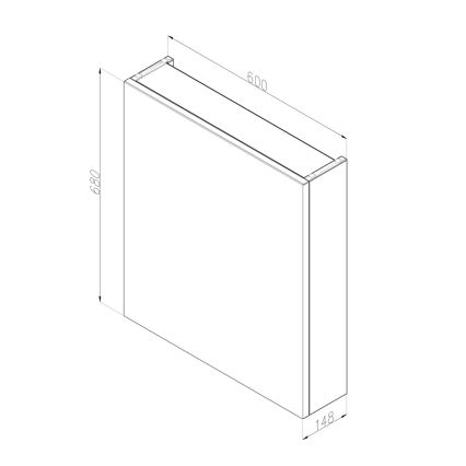 Dřevojas - Mobile da bagno con specchio NEXI 60x68 cm rovere