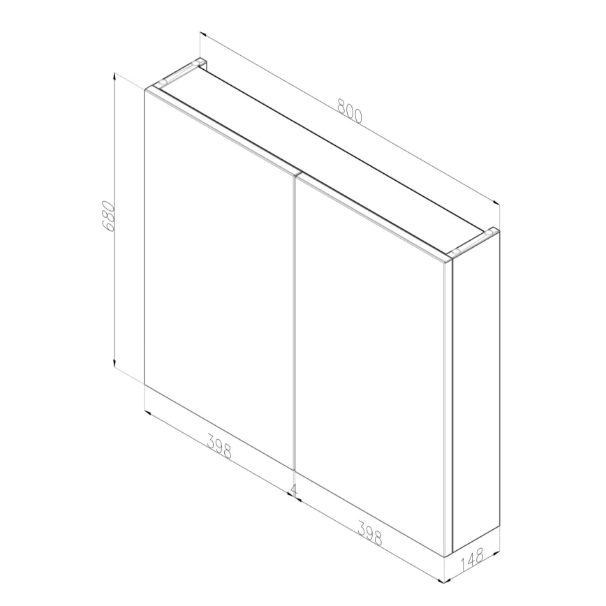Dřevojas - Mobile da bagno con specchio NEXI 80x68 cm, rovere