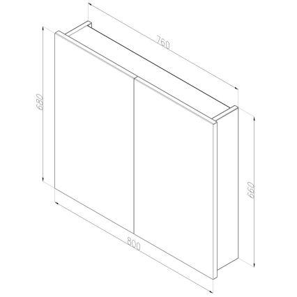 Dřevojas - Mobile da bagno con specchio NEXI 80x68 cm rovere scuro