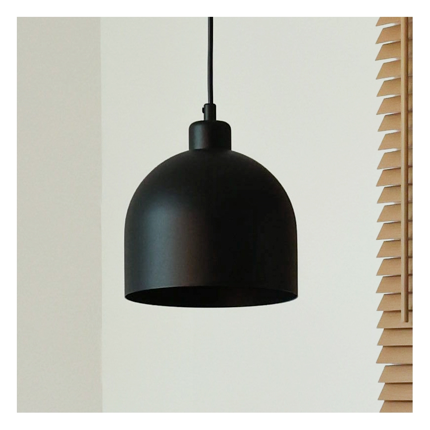 Duolla - Lampada a sospensione con cavo IRONLINE 1xE27/15W/230V Ø 17 cm nero