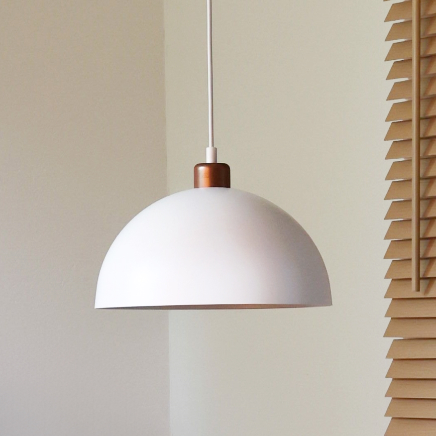Duolla - Lampada a sospensione con cavo IRONLINE 1xE27/15W/230V Ø 27 cm bianco/rame