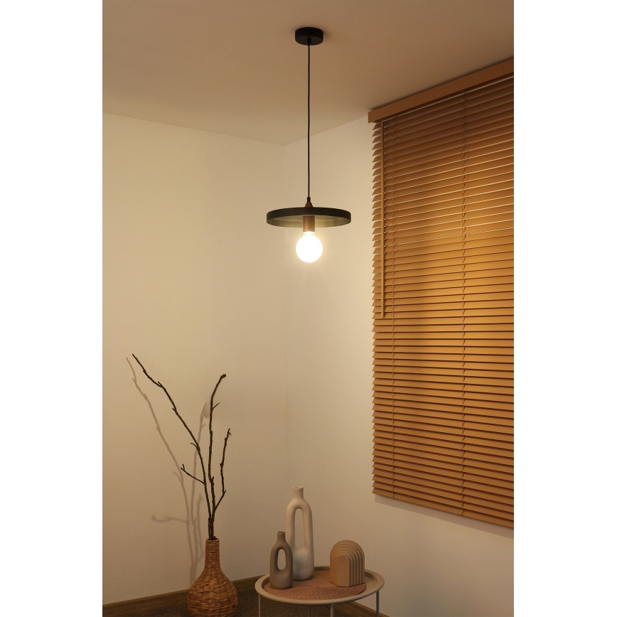 Duolla - Lampada a sospensione con cavo IRONLINE 1xE27/15W/230V Ø 30 cm nero/rame