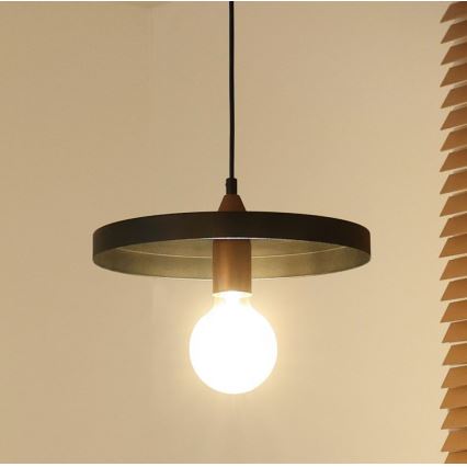 Duolla - Lampada a sospensione con cavo IRONLINE 1xE27/15W/230V Ø 30 cm nero/rame