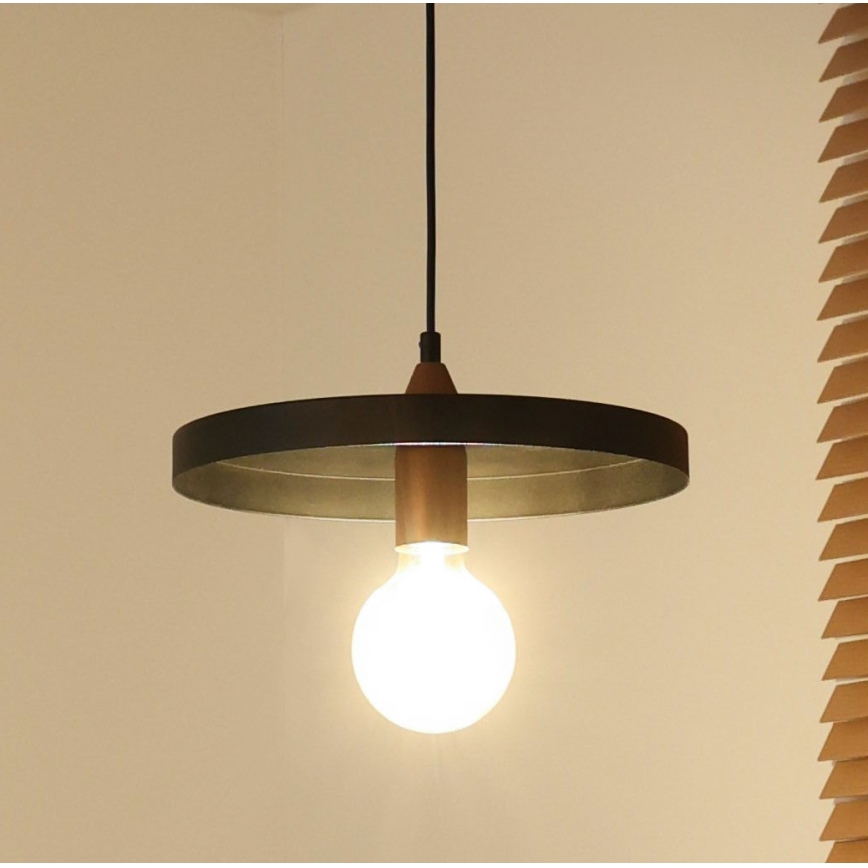 Duolla - Lampada a sospensione con cavo IRONLINE 1xE27/15W/230V Ø 30 cm nero/rame