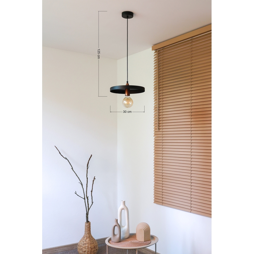Duolla - Lampada a sospensione con cavo IRONLINE 1xE27/15W/230V Ø 30 cm nero/rame