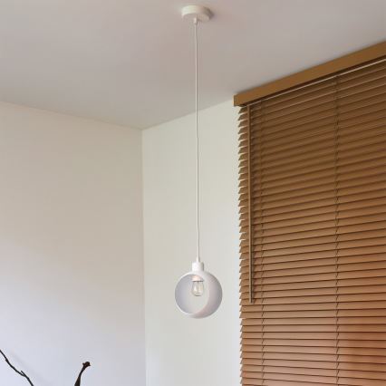 Duolla - Lampada a sospensione su cavo IRONLINE 1xE27/15W/230V bianco