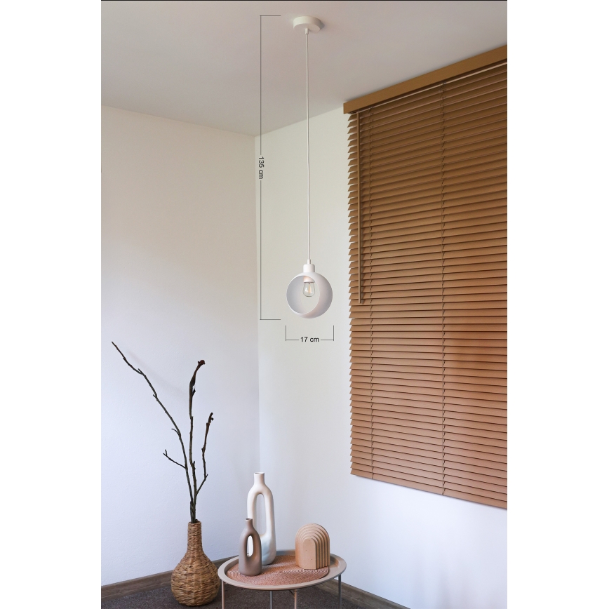 Duolla - Lampada a sospensione su cavo IRONLINE 1xE27/15W/230V bianco