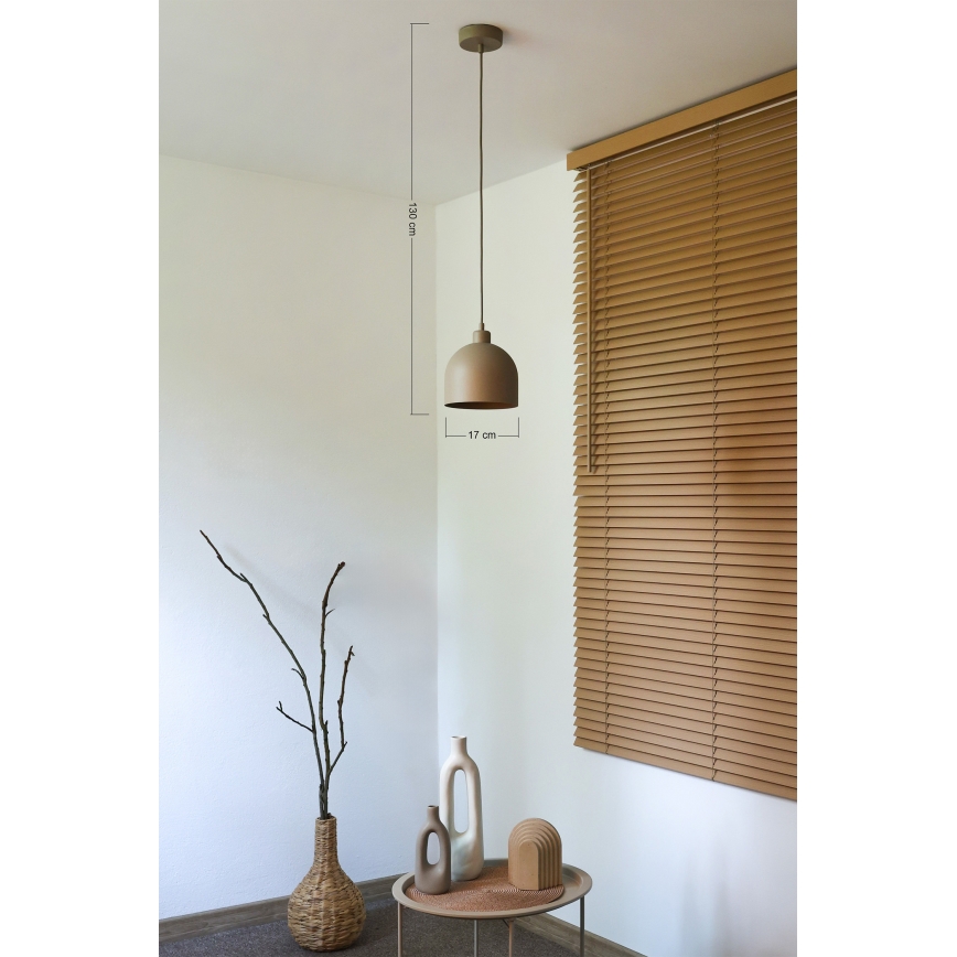 Duolla - Lampada a sospensione su cavo IRONLINE 1xE27/15W/230V Ø 17 cm beige