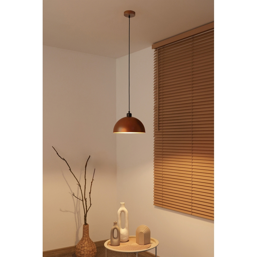 Duolla - Lampada a sospensione su cavo IRONLINE 1xE27/15W/230V Ø 27 cm rame/nero
