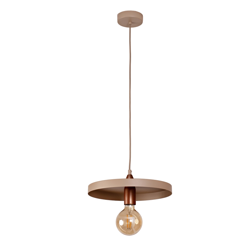 Duolla - Lampada a sospensione su cavo IRONLINE 1xE27/15W/230V Ø 30 cm beige/ramato
