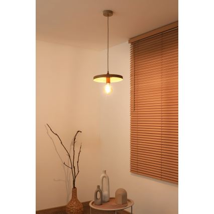 Duolla - Lampada a sospensione su cavo IRONLINE 1xE27/15W/230V Ø 30 cm beige/ramato