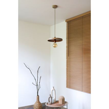 Duolla - Lampada a sospensione su cavo IRONLINE 1xE27/15W/230V Ø 30 cm beige/ramato