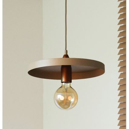 Duolla - Lampada a sospensione su cavo IRONLINE 1xE27/15W/230V Ø 30 cm beige/ramato