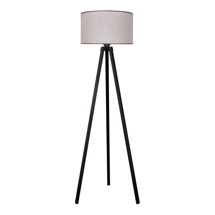 Duolla - Lampada con piedistallo 1xE27/60W/230V diametro 44 cm beige/wenge