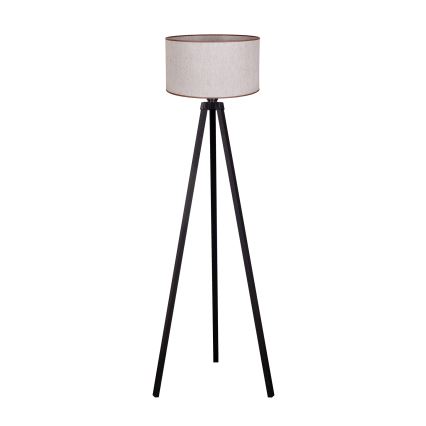 Duolla - Lampada con piedistallo 1xE27/60W/230V diametro 44 cm beige/wenge