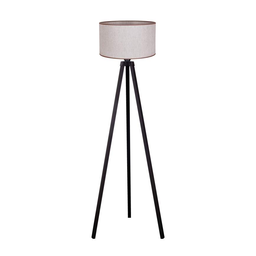 Duolla - Lampada con piedistallo 1xE27/60W/230V diametro 44 cm beige/wenge
