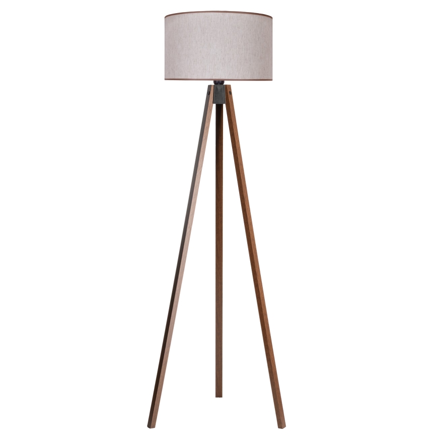 Duolla - Lampada con piedistallo 1xE27/60W/230V diametro 44 cm beige/wenge