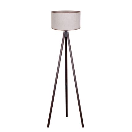 Duolla - Lampada con piedistallo 1xE27/60W/230V diametro 44 cm beige/wenge