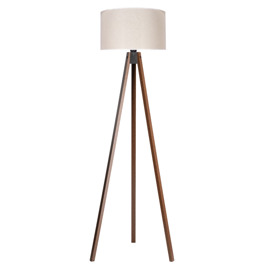 Duolla - Lampada con piedistallo 1xE27/60W/230V diametro 44 cm color crema/wenge