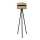 Duolla - Lampada con piedistallo DUO 1xE27/15W/230V diametro 40 cm rattan/nero