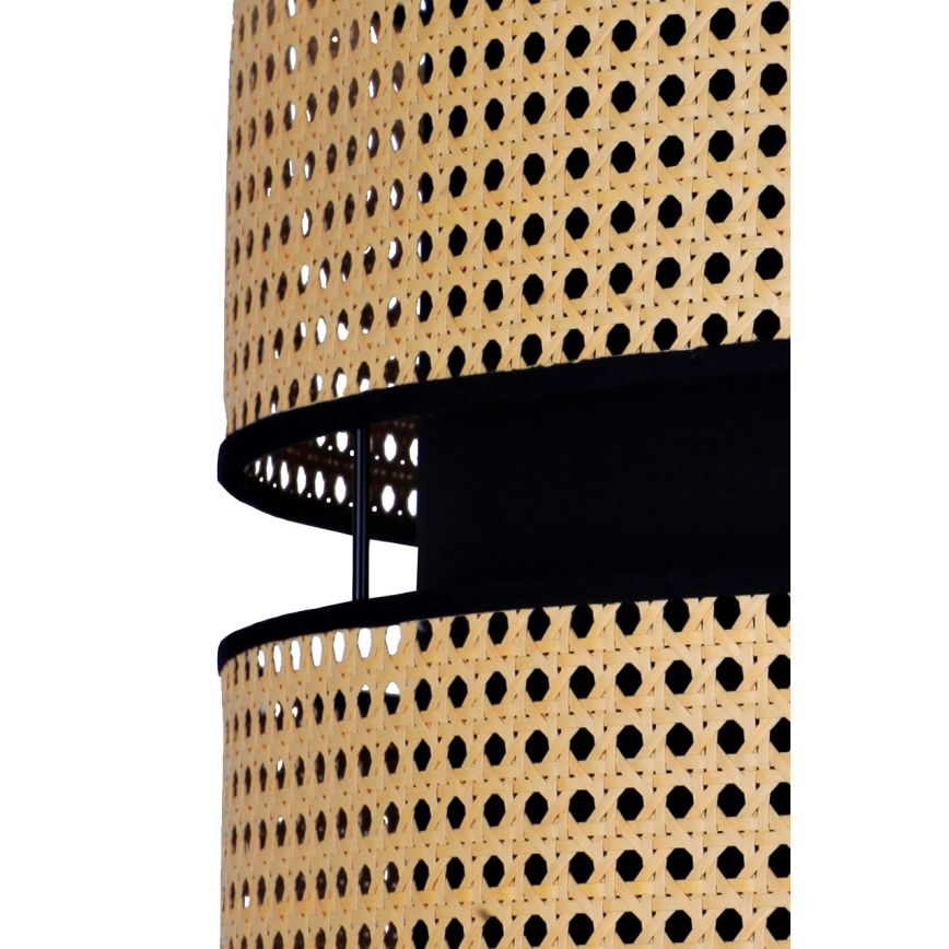 Duolla - Lampada con piedistallo DUO 1xE27/15W/230V diametro 40 cm rattan/nero