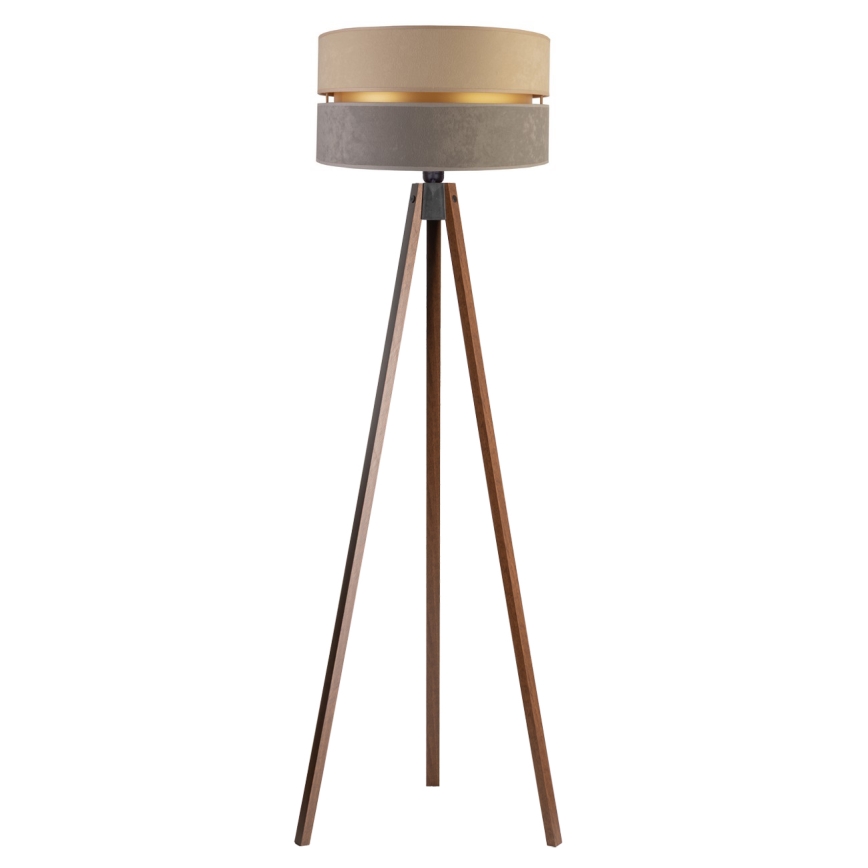 Duolla - Lampada con piedistallo DUO 1xE27/60W/230V diametro 44 cm beige/grigio/wenge