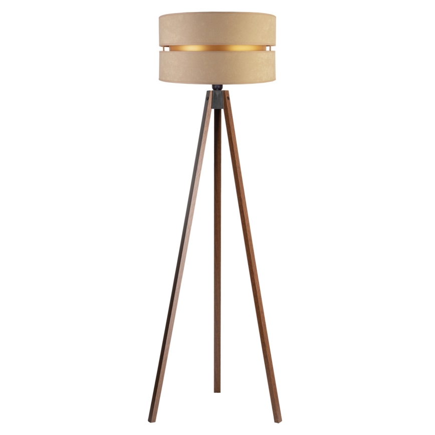Duolla - Lampada con piedistallo DUO 1xE27/60W/230V diametro 44 cm beige/wenge