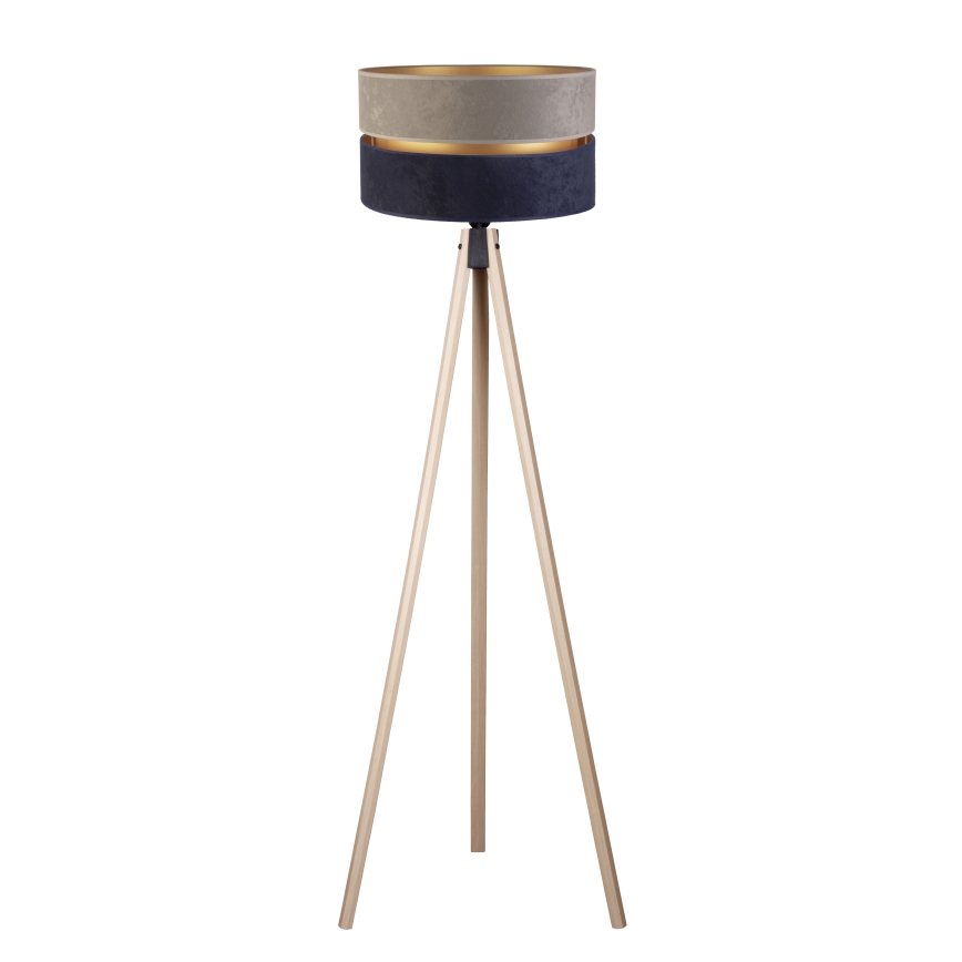 Duolla - Lampada con piedistallo DUO 1xE27/60W/230V diametro 44 cm grigio/blu/beige