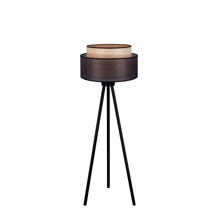 Duolla - Lampada con piedistallo WOOD BOHO 1xE27/15W/230V diametro 45 cm nero/beige