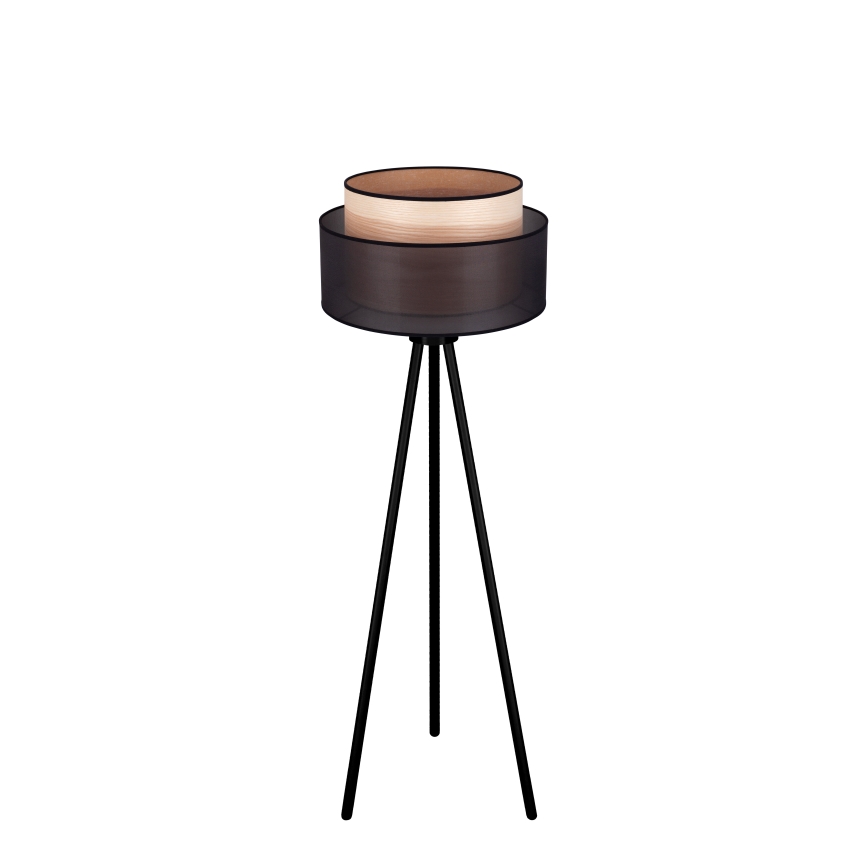Duolla - Lampada con piedistallo WOOD BOHO 1xE27/15W/230V diametro 45 cm nero/beige