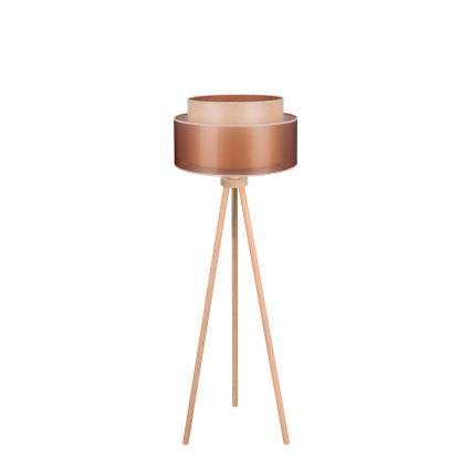 Duolla - Lampada con piedistallo WOOD BOHO 1xE27/15W/230V diametro 45 cm rame/marrone/beige