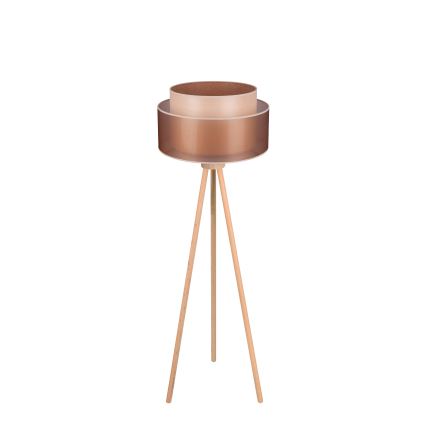 Duolla - Lampada con piedistallo WOOD BOHO 1xE27/15W/230V diametro 45 cm rame/marrone/beige