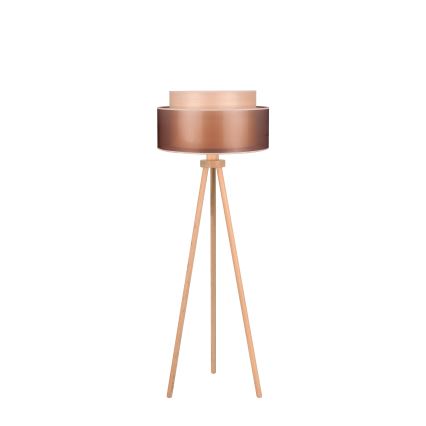 Duolla - Lampada con piedistallo WOOD BOHO 1xE27/15W/230V diametro 45 cm rame/marrone/beige