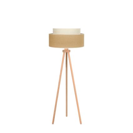 Duolla - Lampada con piedistallo YUTE BOHO 1xE27/15W/230V diametro 45 cm marrone/color crema